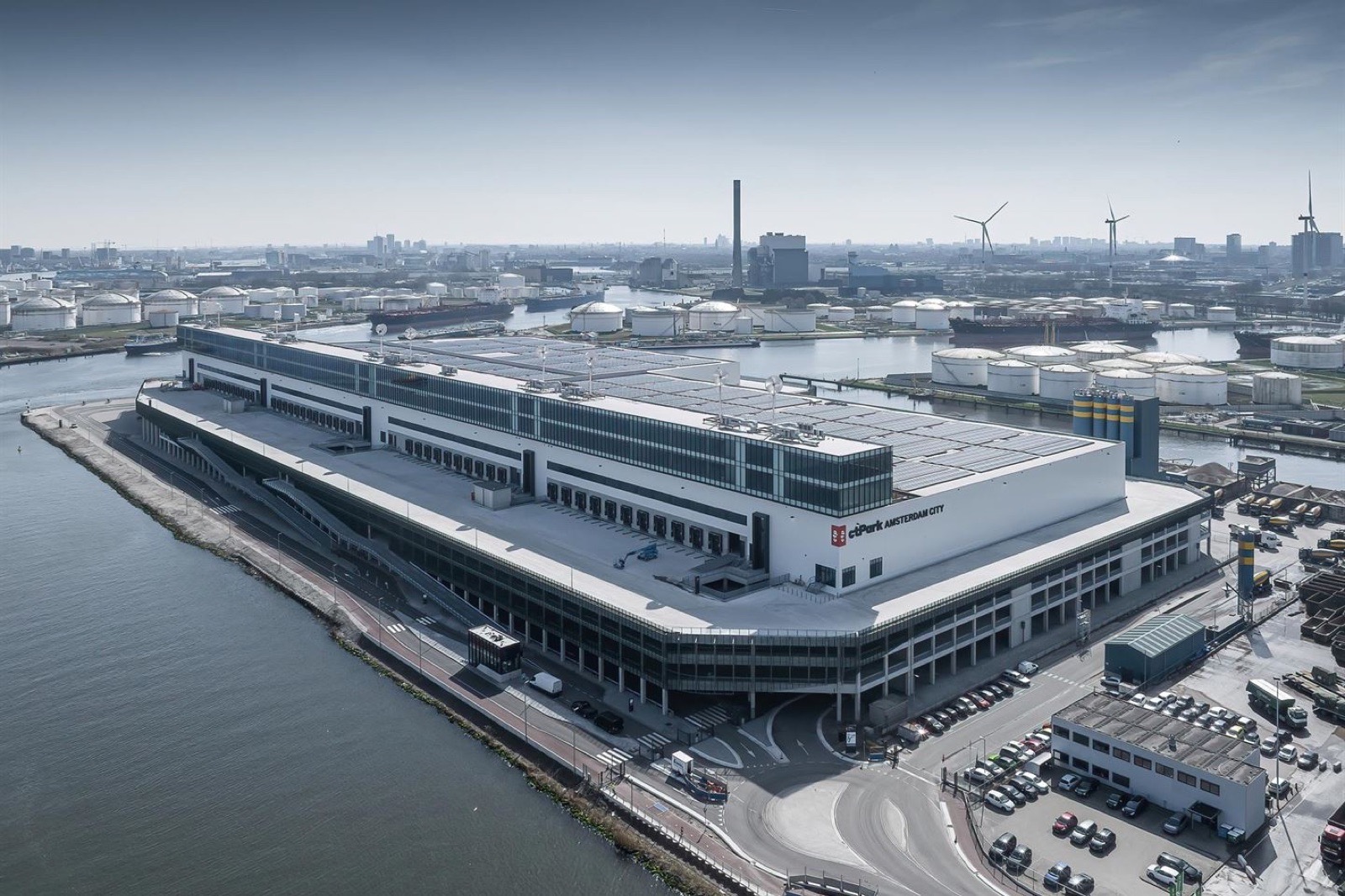 Aerial view of a completed Green Teams Europe rooftop solar installation